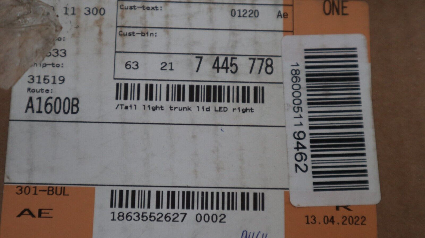 BMW G14 G16 F91 F93 M8 LED Heckleuchte rechts Tail light right rear 7445778 ECE