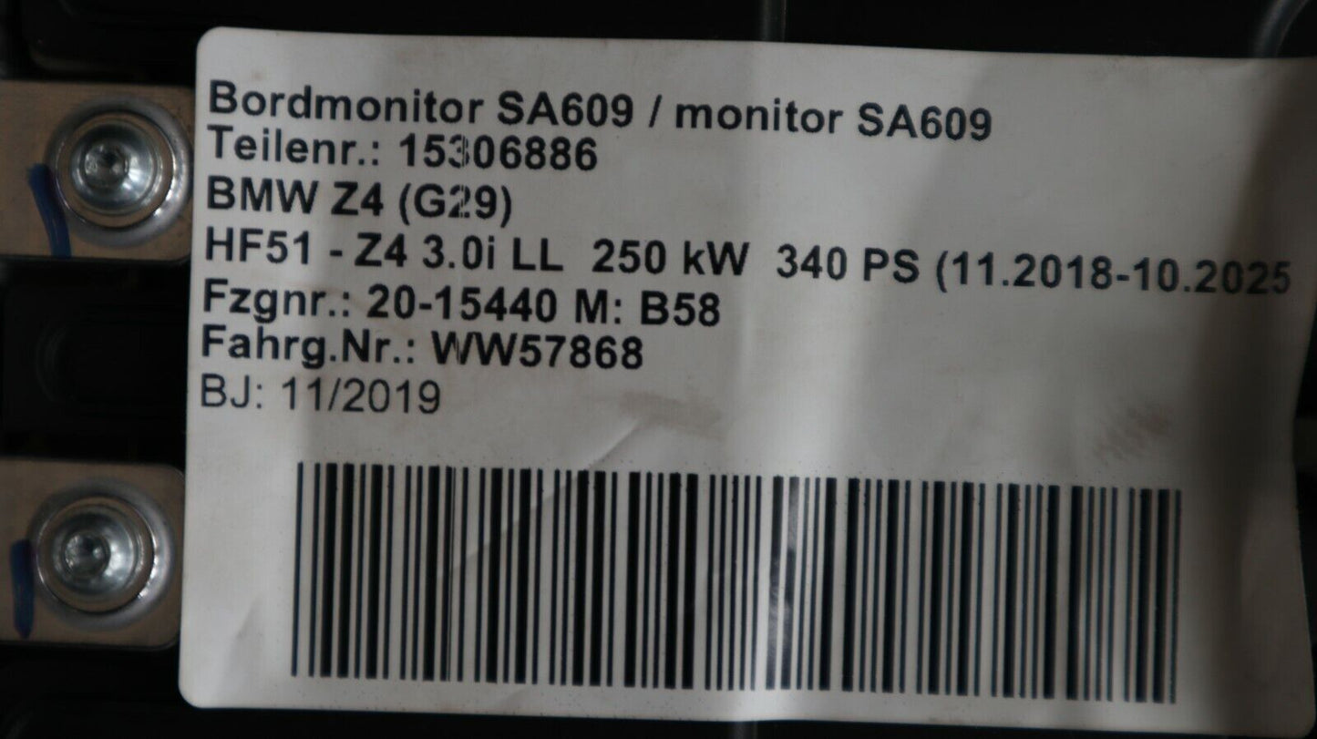 BMW G29 Z4 CID Bildschrim Сензорен централен информационен дисплей MGU LHD LL 9441880