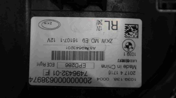 Original BMW G30 G31 G38 Headlight LED Technology Right 7496432 7458884 