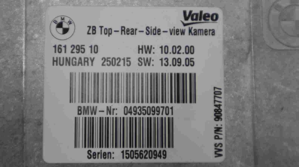 Original BMW F Series Control Unit Top Rear Side View Camera 6994554 9393952 