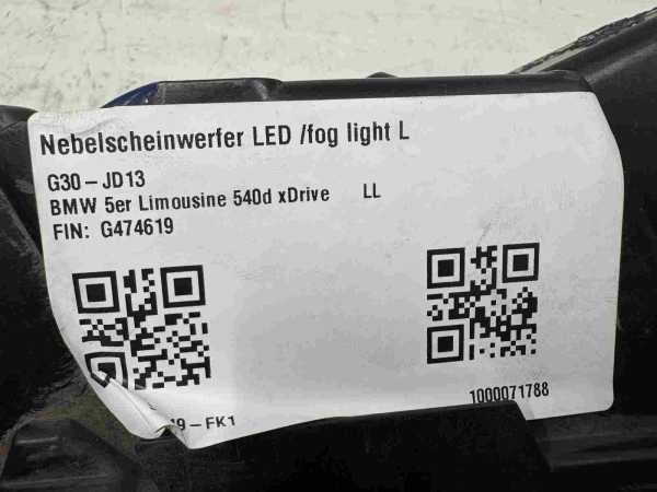 Original BMW 5er G30 G31 6er G32 Fog Light LED Right 8925024 7349132 