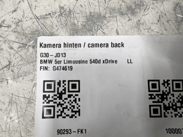 Original BMW 7 G11 5 G30 Tailgate Push Button With Surround View Camera 6847278 