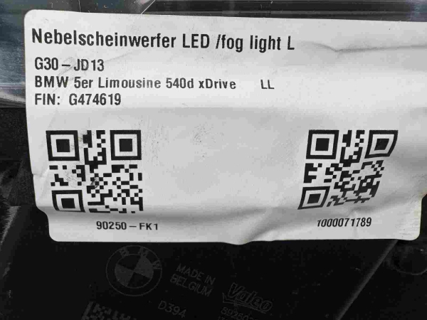 Original BMW 5er G30 G31 6er G32 Fog Light LED Left 8925025 7349131 