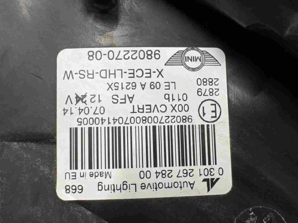 Original MINI R60 R61 AHL Xenon Headlight Right 9802270 9807484 