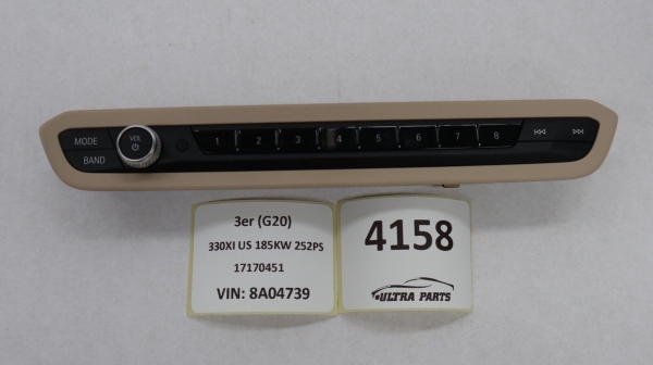 Original BMW G20 G22 G23 G26 Audio Operating Unit Canberra Beige 7949460 
