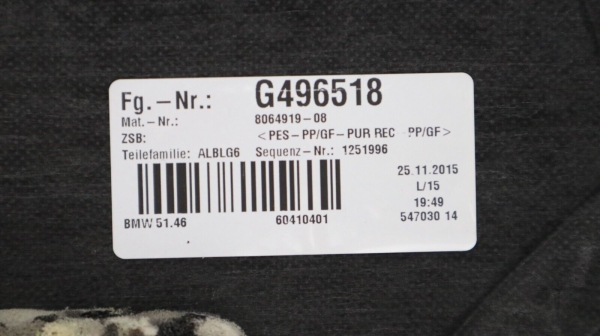 Original BMW G11 G11LCI G12 G12LCI Sun Blind Rear Electric 7425528 