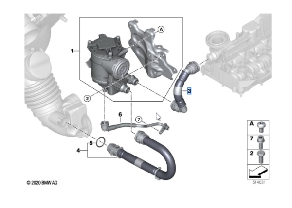 Original BMW G Series B57 Engine Blow-By Pipe 8598287 