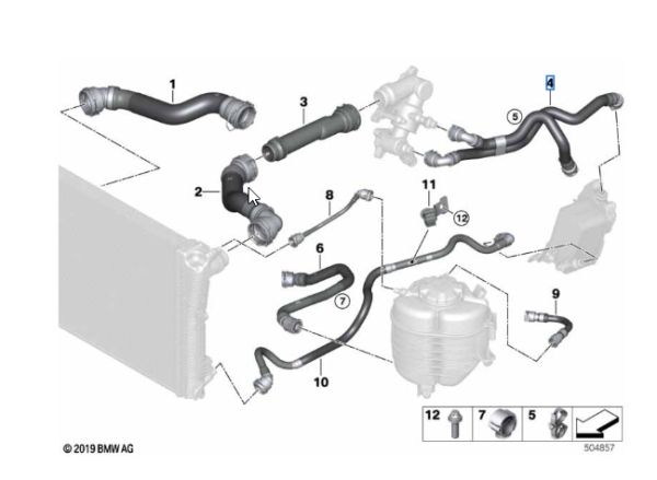 Original BMW G Series B57 Engine Hose Transmission Oil Cooler 8476120 