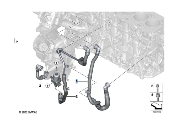 Original BMW G Series B57 Line Turbocharger Coolant Pump 8470041 
