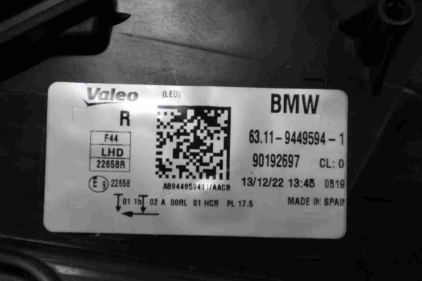 NEW Original BMW 2er F44 Headlight LED Technology Right 9449594 