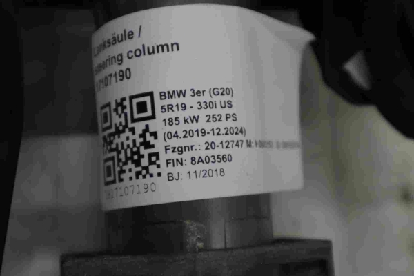 Original BMW G Series Manually Adjust. Steering Column 6896187 6887897 6865682 