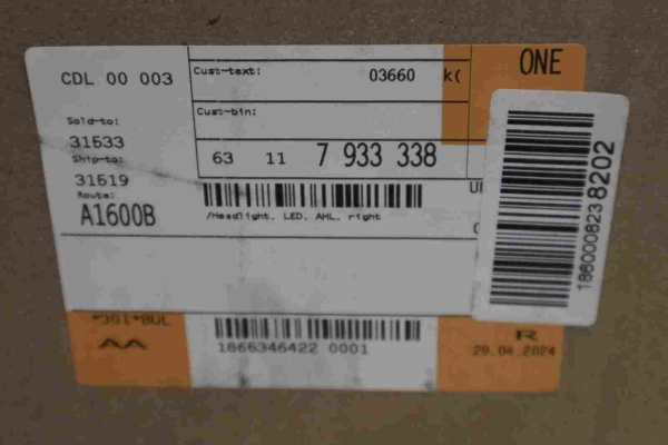NEW Original BMW X5 G05 X6 G06 Headlight LED AHL Right USA 7933338 
