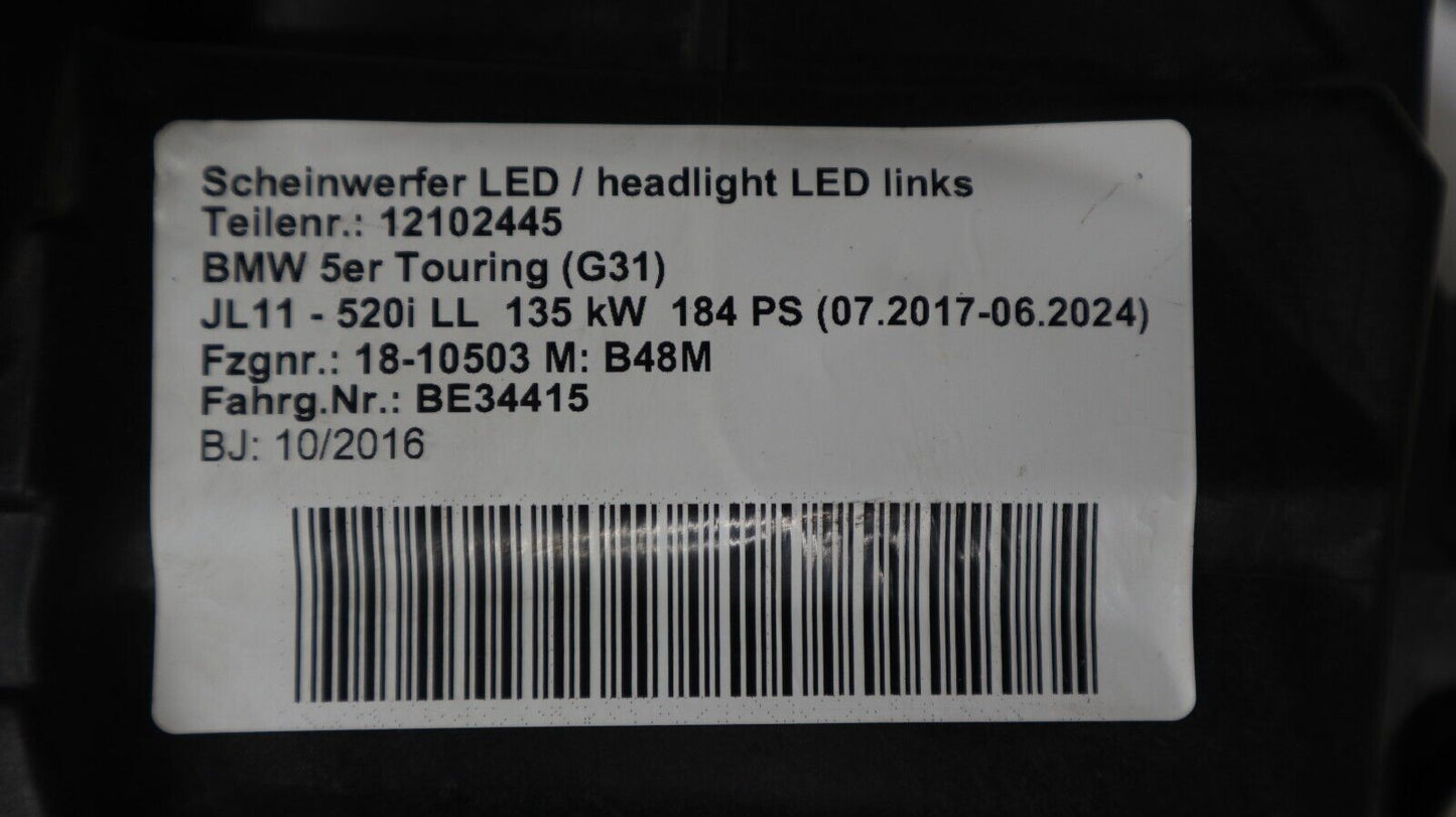 BMW G30 G31 LED HEADLIGHT SCHEINWERFER LINKS 7483535