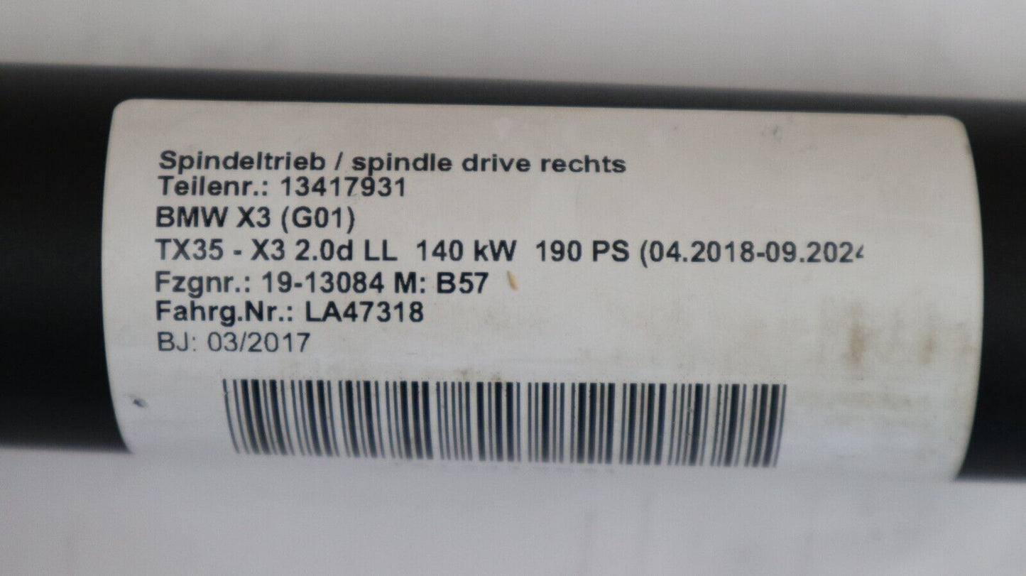 Y Original BMW X3 G01 G08 F97 Spindelantrieb electricitate Heckklappe rechts 