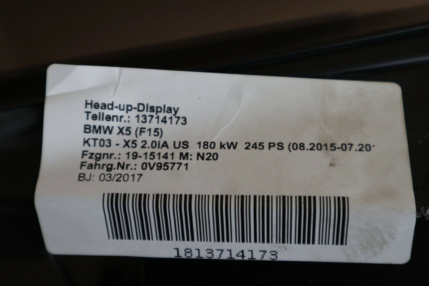 BMW F15 X5 F85 X5M HUD 9384373 LHD Head-Up дисплей OEM 