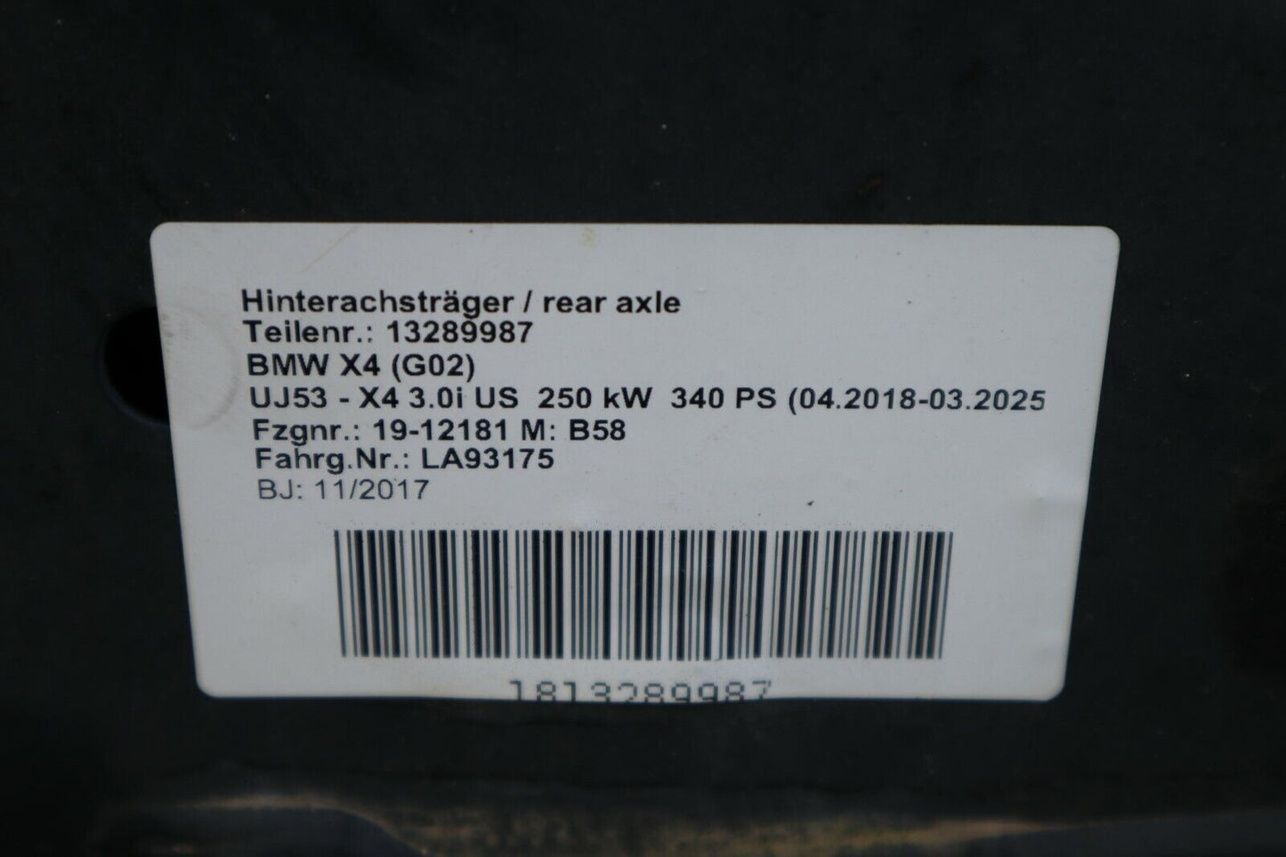 BMW X3 G01 X4 G02 LHD RHD Heck Aufhängung Hilfsrahmen mit Stabilisator 6885927