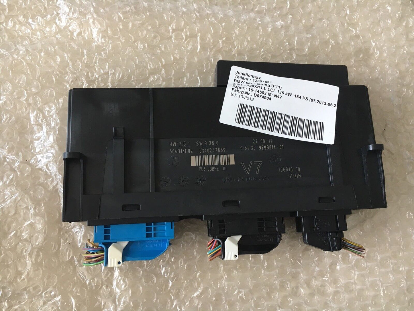 BMW F07 F10 F11 F12 F13 F01 Junction Box Modul Steuergerät 9299514