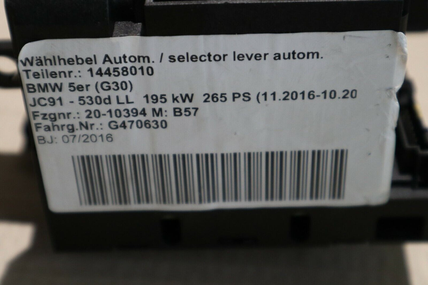 BMW 5 G30 G31 6 G32 WÄHLHEBEL SCHALTKNAUF COMUTATOR SELECTOR DE VITESE 6843838 6825825