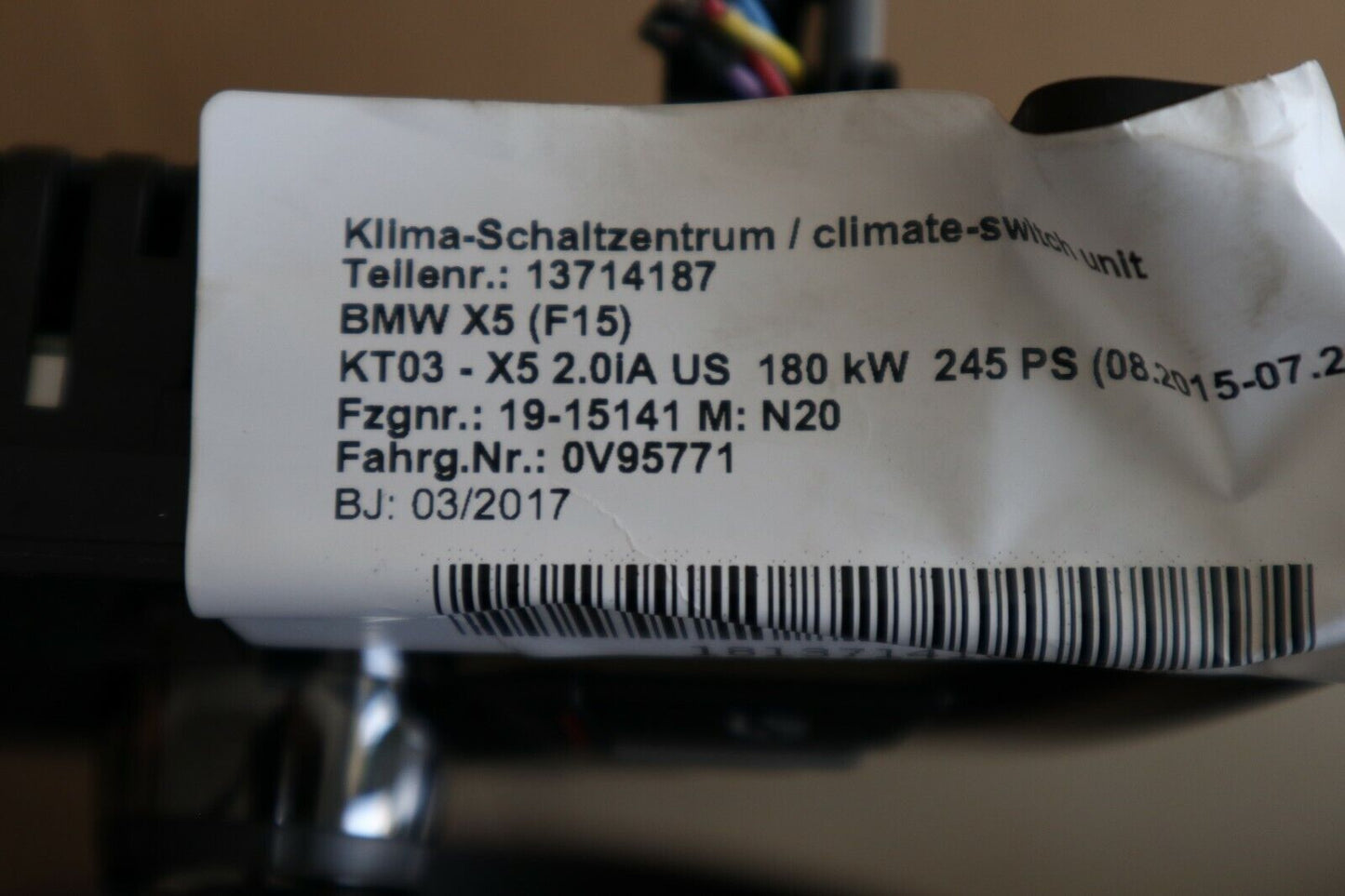 BMW X5 X6 F15 F16 F85 F86 KERAMIK Klimabedienteil Bedienteil Klimaautomatik