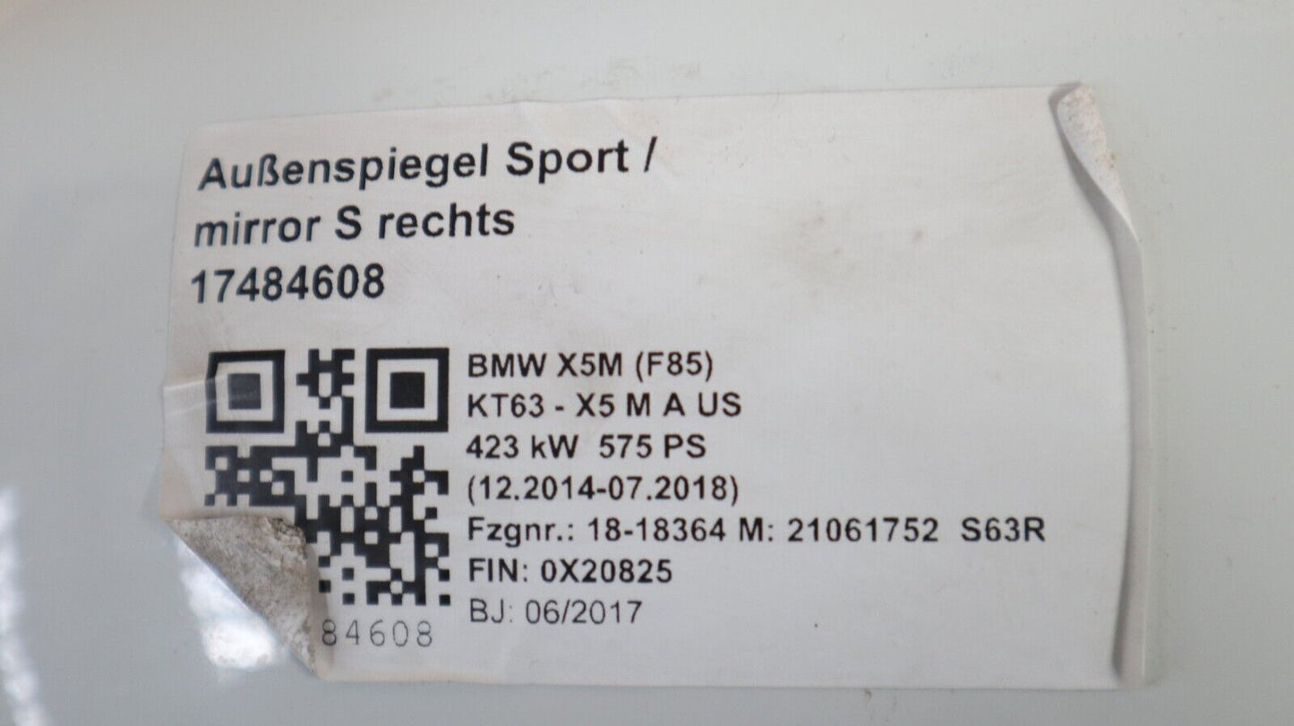 Оригинално BMW X5 M F85 Aussenspiegel rechts дясно огледало 51168073608 