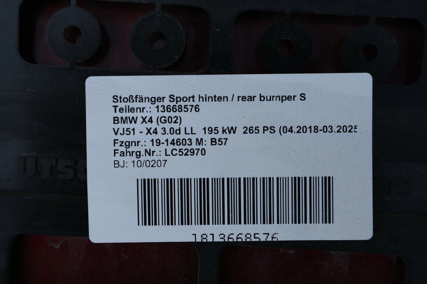 ORIGINAL BMW X4 G02 COMPLETE REAR VOLLSTÄNDIGE RÜCKSEITE C06 flamenco-rot