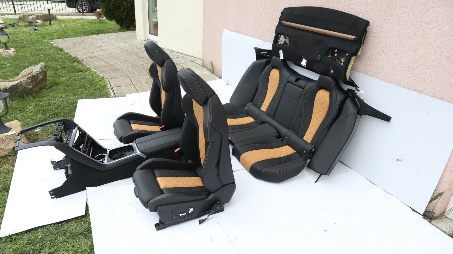 Scaune sport BMW 8' F93 M8 M HEJA Piele Alcantara negru Midrand bej 