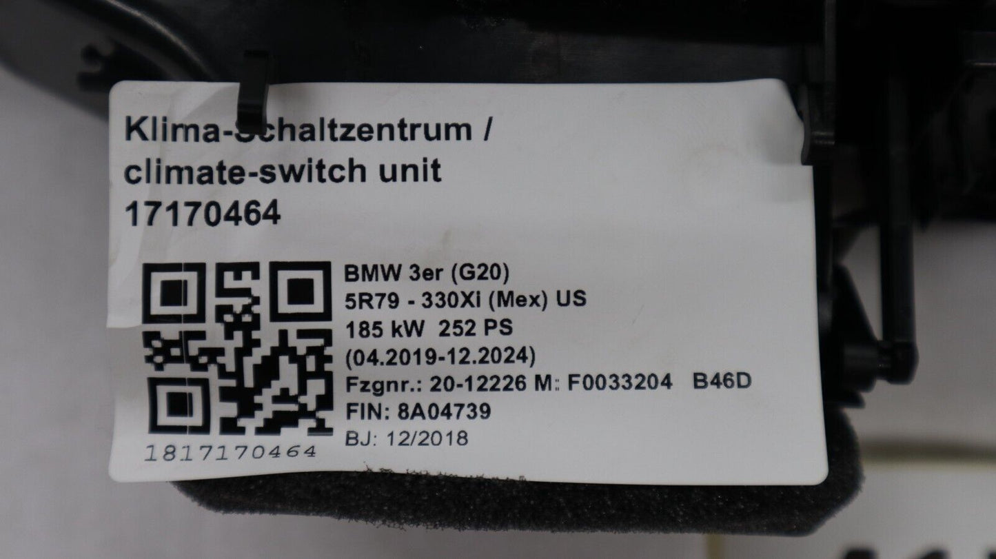 BMW 3er G20 G21 Z4 G29 Bedienteil Klimaautomatik Auto Fresh Air Control 9459475