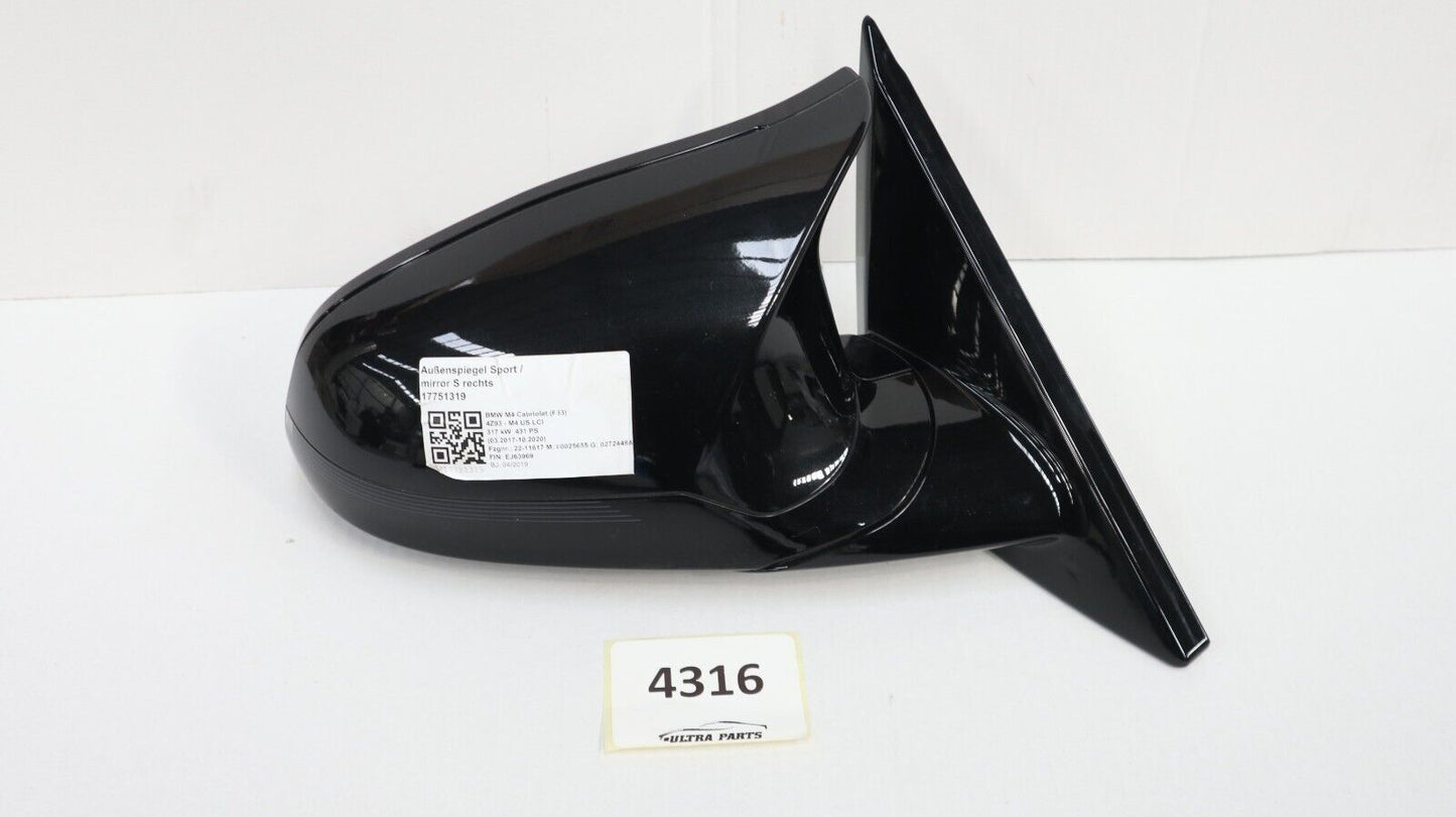 BMW F82 F83 M4 Außenspiegel Sport Spiegel R Beheizbar Exterior Mirror Heating