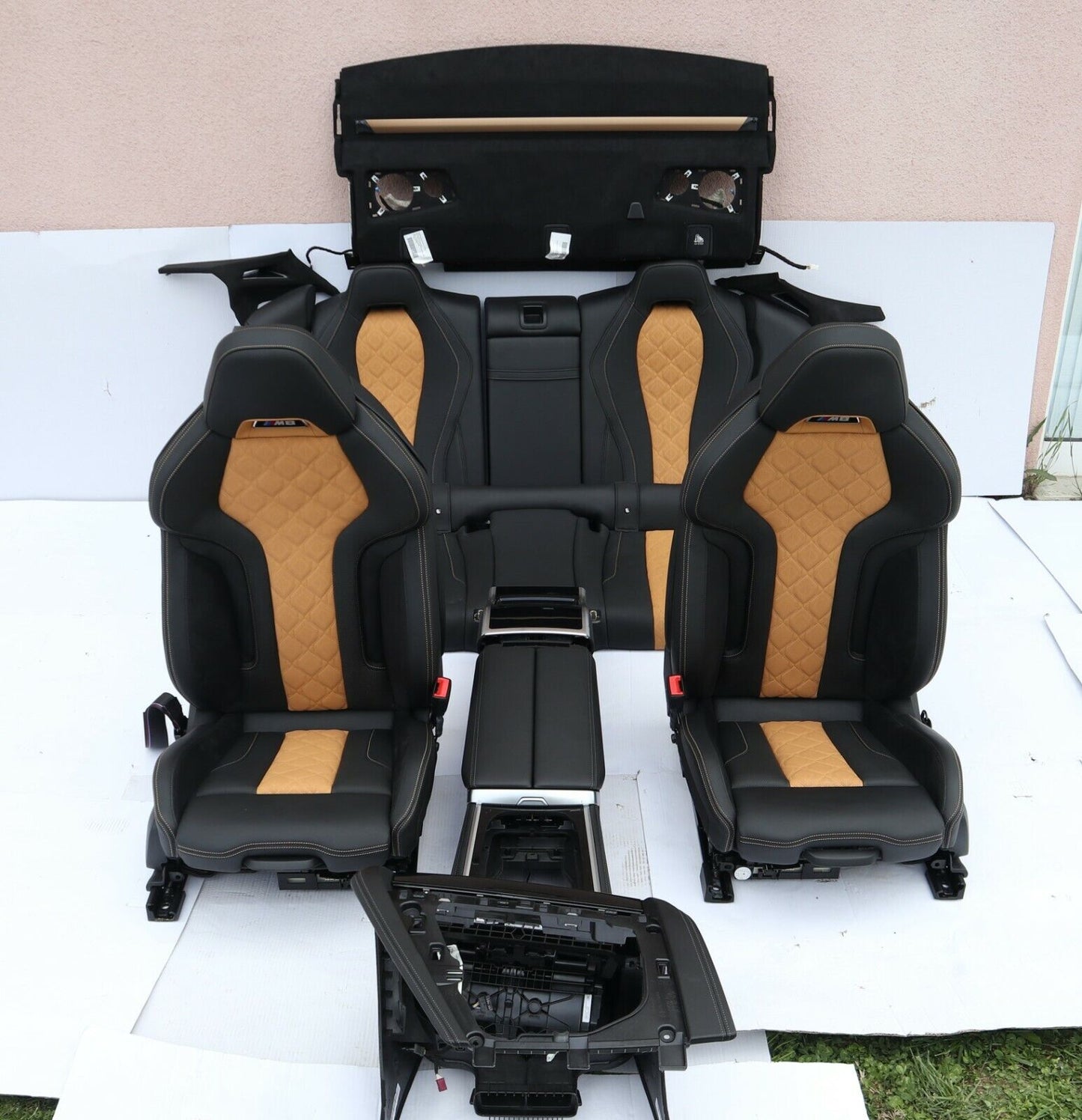 BMW 8' F93 M8 M sport seats HEJA Leather Alcantara black Midrand beige