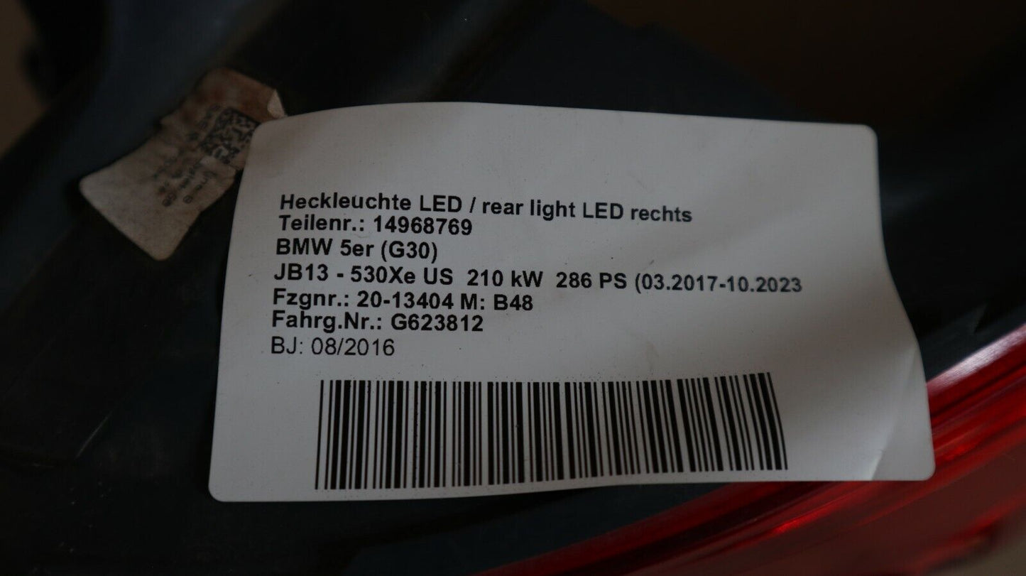 BMW G30 G38 RUCKLICHT HINTEN LIGHT RECHTS REAR RIGHT SIDE 7376469 USA