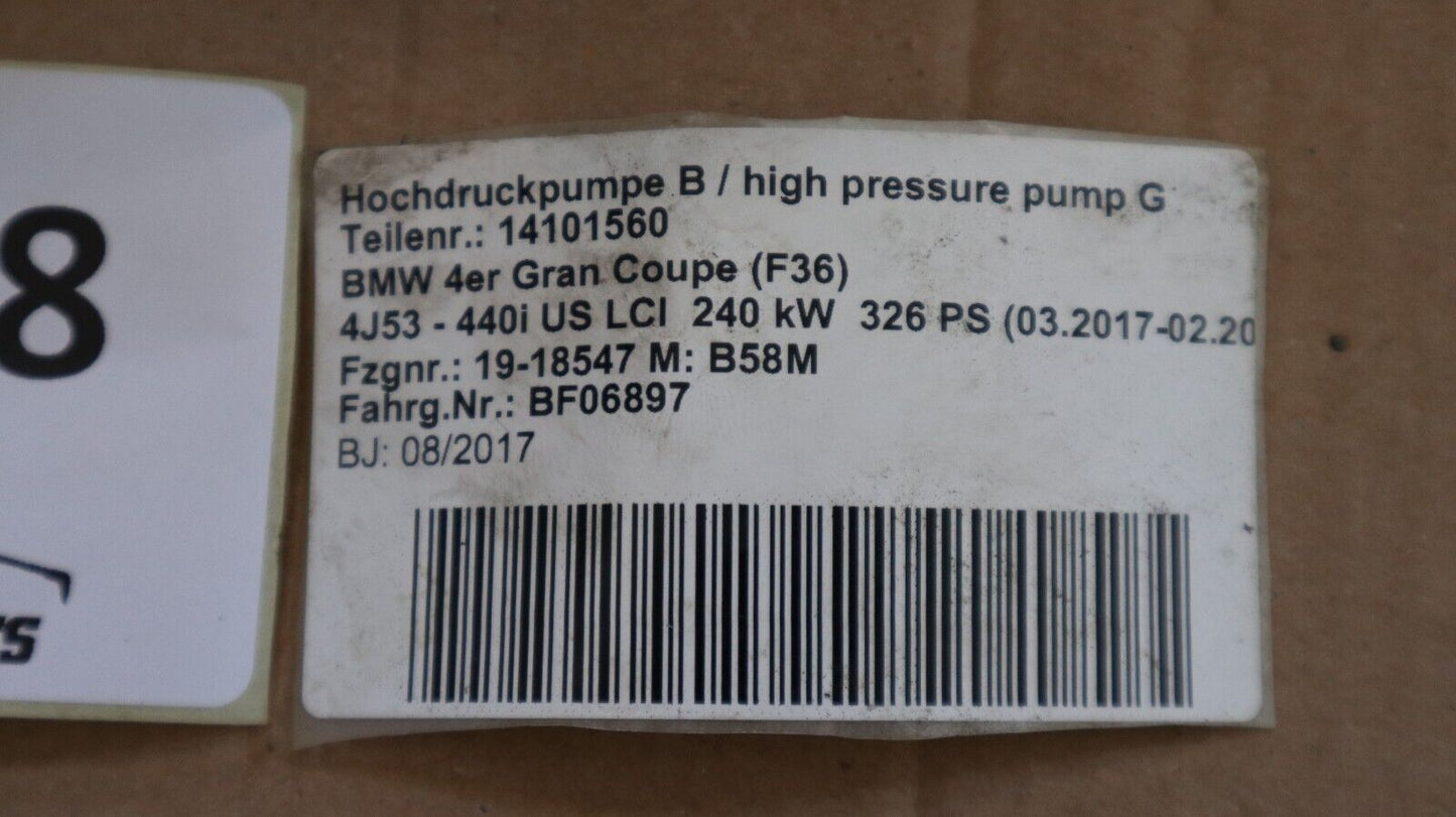 7642466 8621084 BMW F30 LCI 340i B58 Hochdruckpumpe Benzin Pumpe Kraftstoffpumpe