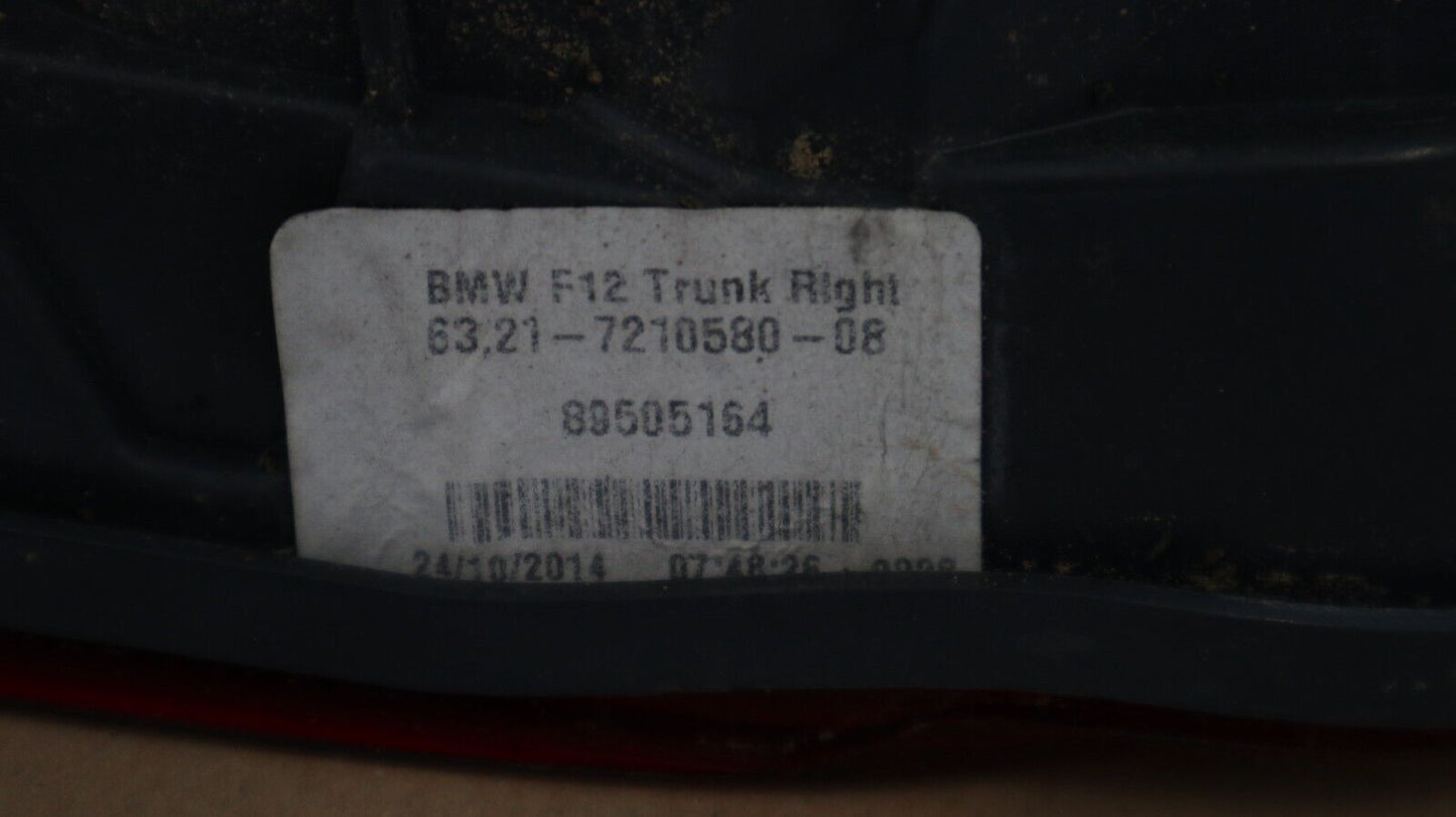 BMW Rear light in trunk lid right Rückleuchte rechts 6' F06 F12 F13 63217210580