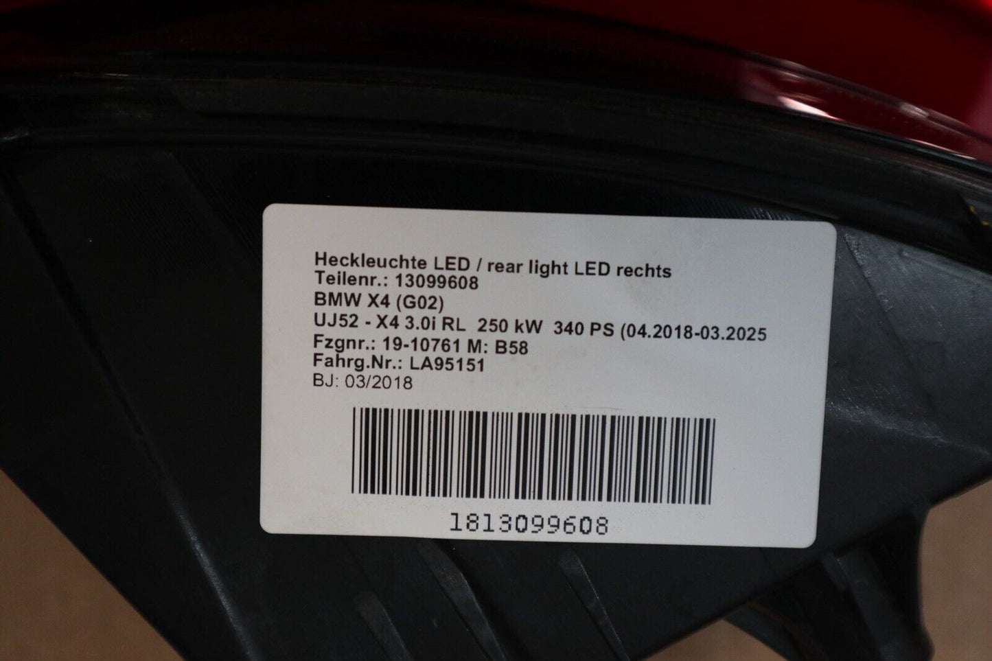 BMW X4 G02 Hinten Rechts Led-Licht задна дясна светлина 63217409396 7409396 оригинал